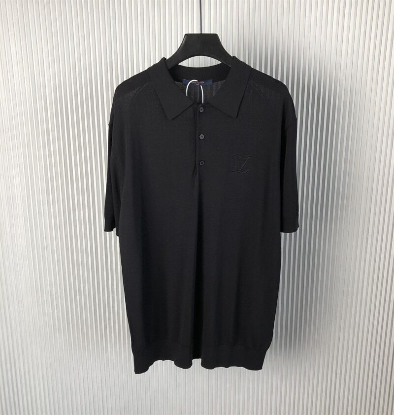 LOUIS VUITTON CASHMERE AND COTTON BLEN SHORT-SLEEVED POLO - V025