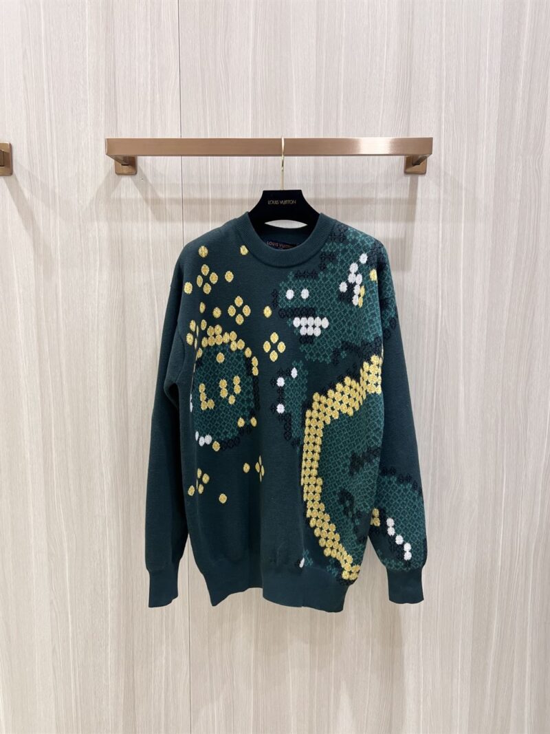 LOUIS VUITTON COTTON JACQUARD CREWNECK - J025