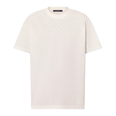 LOUIS VUITTON DAMIER COTTON PIQUE T-SHIRT WHITE - V019