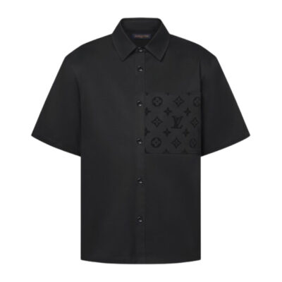 LOUIS VUITTON FLOCKED SHORT-SLEEVED COTTON SHIRT - V030