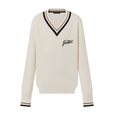 LOUIS VUITTON OVERSIZED V-NECK SIGNATURE PULLOVER - J044