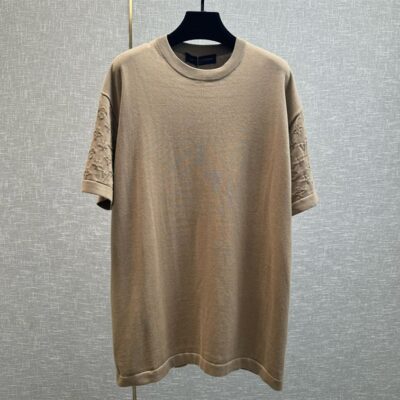 LOUIS VUITTON SHORT-SLEEVED COTTON CREWNECK BEIGE - V018