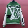 LOUIS VUITTON VARSITY LEATHER JACKET GREEN - CC021