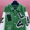 LOUIS VUITTON VARSITY LEATHER JACKET GREEN - CC021