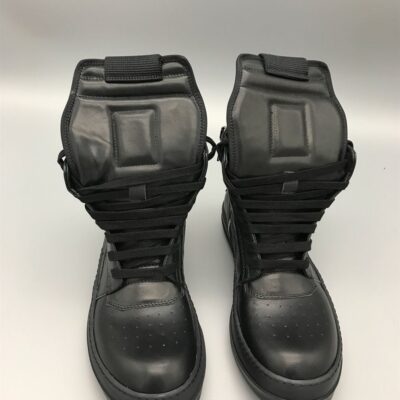 RICK OWENS BLACK GEOBASKET SNEAKERS - DY014