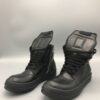 RICK OWENS BLACK GEOBASKET SNEAKERS - DY014