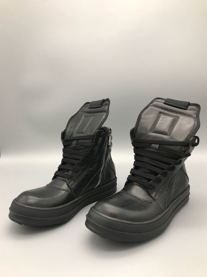 RICK OWENS BLACK GEOBASKET SNEAKERS - DY014