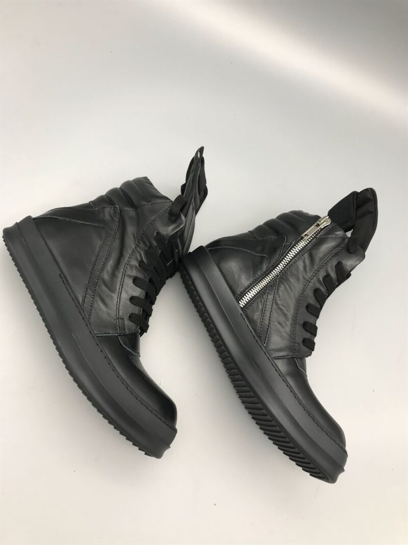 RICK OWENS BLACK GEOBASKET SNEAKERS - DY014