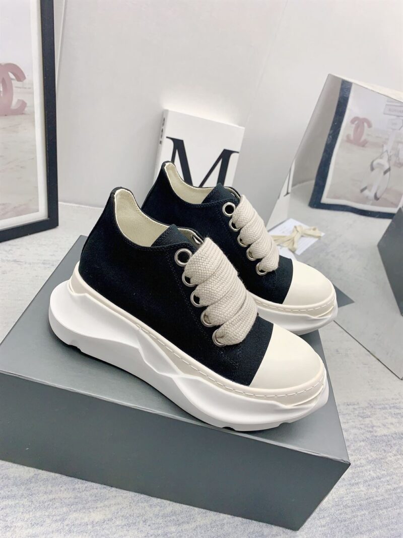 RICK OWENS DRKSHDW ABSTRACT LOW-TOP FAILLE SNEAKERS - DY023