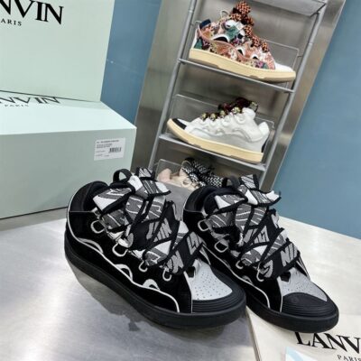 LANVIN CURB SNEAKERS BLACK GREY - PT003