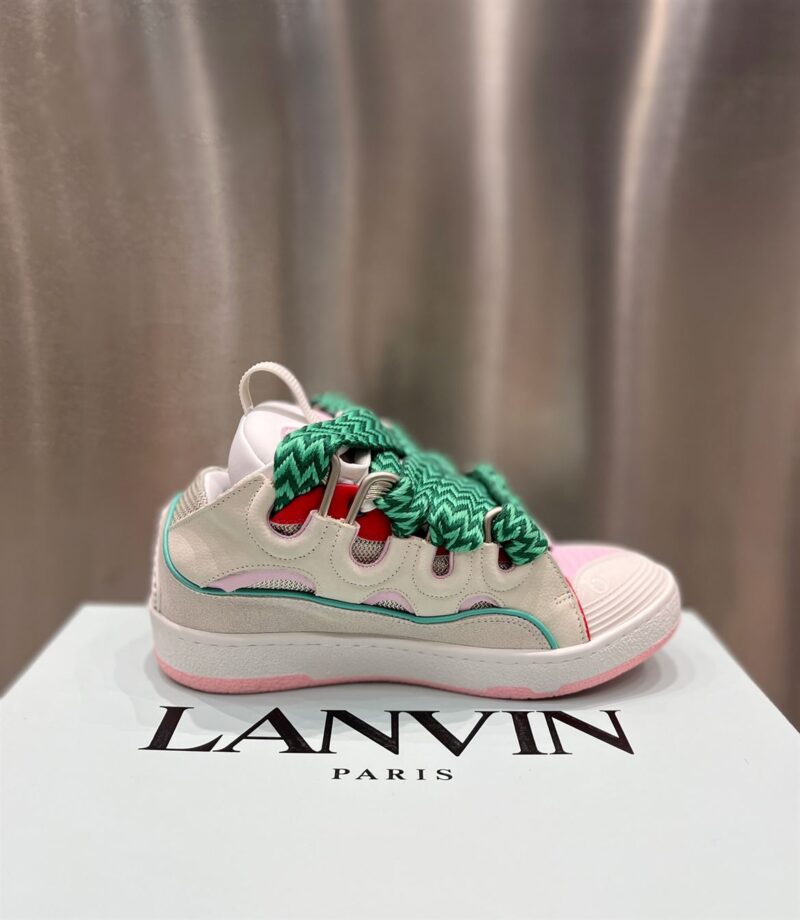 LANVIN CURB SNEAKERS GREEN PINK BEIGE - PT009