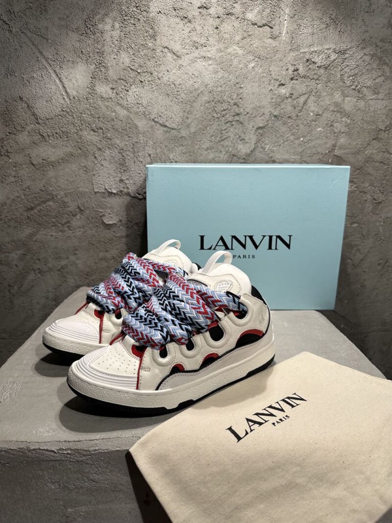 LANVIN CURB SNEAKERS GREY BLUE BLACK RED - PT008