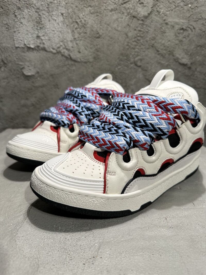 LANVIN CURB SNEAKERS GREY BLUE BLACK RED - PT008