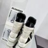 RICK OWENS BLACK OFF-WHITE GEOBASKET SNEAKERS - DY035