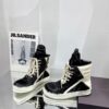 RICK OWENS BLACK OFF-WHITE GEOBASKET SNEAKERS - DY035