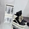 RICK OWENS BLACK OFF-WHITE GEOBASKET SNEAKERS - DY035