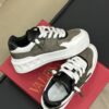 VALENTINO ONE STUD XL LOW-TOP SNEAKER IN NAPPA LEATHER AND JACQUARD TOILE ICONOGRAPHE TECHNICAL FABRIC - TM011