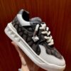 VALENTINO ONE STUD XL LOW-TOP SNEAKER IN NAPPA LEATHER AND TOILE ICONOGRAPHE FABRIC - TM027