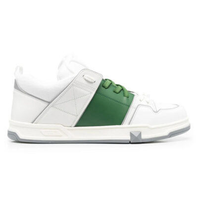 VALENTINO OPEN SKATE CALFSKIN AND FABRIC SNEAKER - TM037