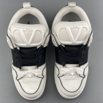 VALENTINO OPEN SKATE CALFSKIN AND FABRIC SNEAKER - TM038