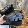 VERSACE BLACK GRECA PORTICO STRAP SNEAKERS - UH012