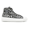 VERSACE LOGO-PRINT HIGH-TOP SNEAKERS - UH011