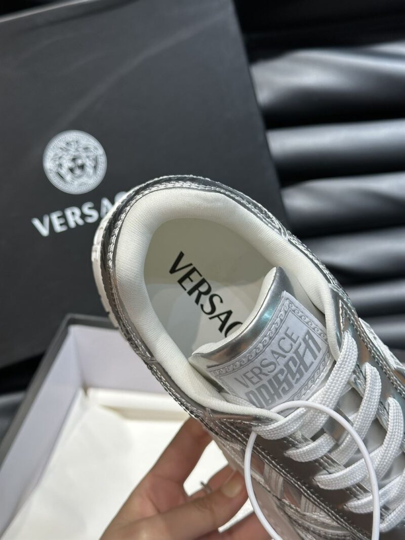 VERSACE METALLIC GRECA ODISSEA SNEAKERS SILVER - UH005