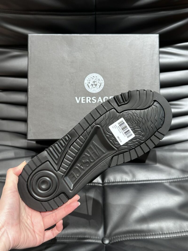 VERSACE ODISSEA BLACK WHITE TRAINER SNEAKERS - UH048