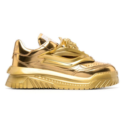 VERSACE ODISSEA METALLIC EFFECT SNEAKERS - UH037